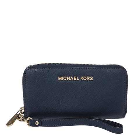 michael kors navy blue wallet|michael kors wristlet wallet outlet.